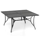 Patio Dining Table for 8 with Umbrella Hole for Porch Lawn by DirectDeals