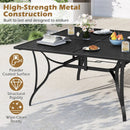 Patio Dining Table for 8 with Umbrella Hole for Porch Lawn by LJGDeals