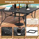 Patio Dining Table for 8 with Umbrella Hole for Porch Lawn by LJGDeals