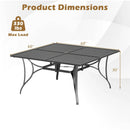 Patio Dining Table for 8 with Umbrella Hole for Porch Lawn by DirectDeals
