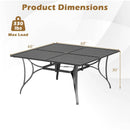 Patio Dining Table for 8 with Umbrella Hole for Porch Lawn by LJGDeals
