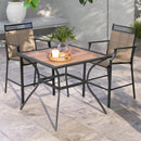 Patio Dining Table for 4 Square Bistro Table with Umbrella Holes by DirectDeals