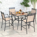 Patio Dining Table for 4 Square Bistro Table with Umbrella Holes by DirectDeals