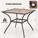 Patio Dining Table for 4 Square Bistro Table with Umbrella Holes by DirectDeals