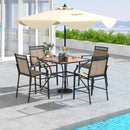 Patio Dining Table for 4 Square Bistro Table with Umbrella Holes by DirectDeals