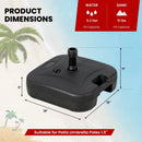 Fillable Patio Umbrella Base with Handle Fit 1.5 Inch Umbrella Poles-Black by LJGDeals