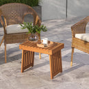 Patio Foldable Side Table with Slatted Tabletop for Backyard by LJGDeals
