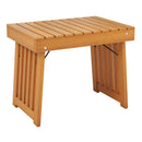 Patio Foldable Side Table with Slatted Tabletop for Backyard by LJGDeals