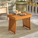 Patio Foldable Side Table with Slatted Tabletop for Backyard by LJGDeals
