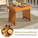 Patio Foldable Side Table with Slatted Tabletop for Backyard by LJGDeals