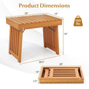 Patio Foldable Side Table with Slatted Tabletop for Backyard by LJGDeals