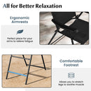 Folding Patio Bar Stool Set of 2 with Footrest - Black