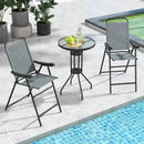 Patio Folding Bar Stool Set of 2 with Metal Frame and Footrest by LJGDeals