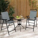 Patio Folding Bar Stool Set of 2 with Metal Frame and Footrest by LJGDeals