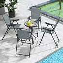 Patio Folding Bar Stool Set of 4 with Metal Frame and Footrest by LJGDeals