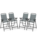 Patio Folding Bar Stool Set of 4 with Metal Frame and Footrest by LJGDeals