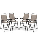 Patio Folding Bar Stool Set of 4 with Metal Frame and Footrest by LJGDeals