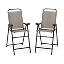 Patio Folding Bar Stool Set of 2 with Metal Frame and Footrest by LJGDeals