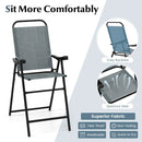 Patio Folding Bar Stool Set of 2 with Metal Frame and Footrest by LJGDeals