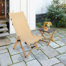 Bamboo Folding Camping Chair with 2-Level Adjustable Backrest-Natural by LJGDeals