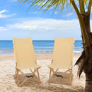Bamboo Folding Camping Chair with 2-Level Adjustable Backrest-Natural by LJGDeals