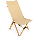 Bamboo Folding Camping Chair with 2-Level Adjustable Backrest-Natural by LJGDeals