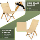 Bamboo Folding Camping Chair with 2-Level Adjustable Backrest-Natural by LJGDeals