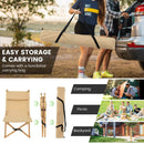 Bamboo Folding Camping Chair with 2-Level Adjustable Backrest-Natural by LJGDeals