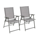 Set of 4 Patio Folding Chair Set with Rustproof Metal Frame by LJGDeals
