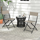 Patio Folding Chairs Set of 4 Lightweight Camping Chairs with Breathable Seat-Brown by DirectDeals