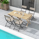 Patio Folding Chairs Set of 4 Lightweight Camping Chairs with Breathable Seat-Brown by DirectDeals