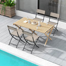 Patio Folding Chairs Set of 4 Lightweight Camping Chairs with Breathable Seat-Brown by LJGDeals