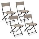 Patio Folding Chairs Set of 4 Lightweight Camping Chairs with Breathable Seat-Brown by LJGDeals
