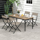 Patio Folding Chairs Set of 4 Lightweight Camping Chairs with Breathable Seat-Brown by LJGDeals