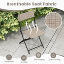 Patio Folding Chairs Set of 4 Lightweight Camping Chairs with Breathable Seat-Brown by DirectDeals