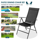 Set of 2 Adjustable Portable Patio Folding Dining Chair Recliners-Black by LJGDeals