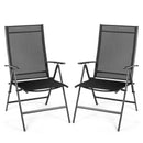 Set of 2 Adjustable Portable Patio Folding Dining Chair Recliners-Black by LJGDeals