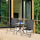 Set of 2 Adjustable Portable Patio Folding Dining Chair Recliners-Black by LJGDeals