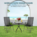 Set of 2 Adjustable Portable Patio Folding Dining Chair Recliners-Black by LJGDeals
