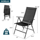 Set of 2 Adjustable Portable Patio Folding Dining Chair Recliners-Black by LJGDeals