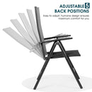 Set of 2 Adjustable Portable Patio Folding Dining Chair Recliners-Black by LJGDeals