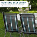 Set of 2 Adjustable Portable Patio Folding Dining Chair Recliners-Black by LJGDeals