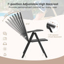 1 Piece Patio Folding Dining Chairs with 7-Level Adjustable High Backrest by LJGDeals