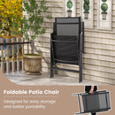 1 Piece Patio Folding Dining Chairs with 7-Level Adjustable High Backrest by LJGDeals