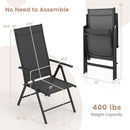 1 Piece Patio Folding Dining Chairs with 7-Level Adjustable High Backrest by DirectDeals