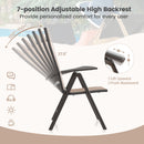 1 Piece Patio Folding Dining Chairs with 7-Level Adjustable High Backrest by DirectDeals