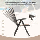 1 Piece Patio Folding Dining Chairs with 7-Level Adjustable High Backrest by LJGDeals