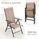 1 Piece Patio Folding Dining Chairs with 7-Level Adjustable High Backrest by LJGDeals
