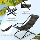 Patio PE Wicker Rocking Chair with Armrests and Metal Frame-Gray by LJGDeals