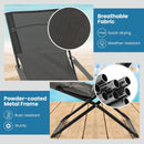 Patio Folding Sling Chair with Ottoman Footrest and Removable Cushion-Gray by LJGDeals